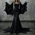 Women's Vintage Halloween Gothic Dark Mermaid Hem Flare Sleeve Dress