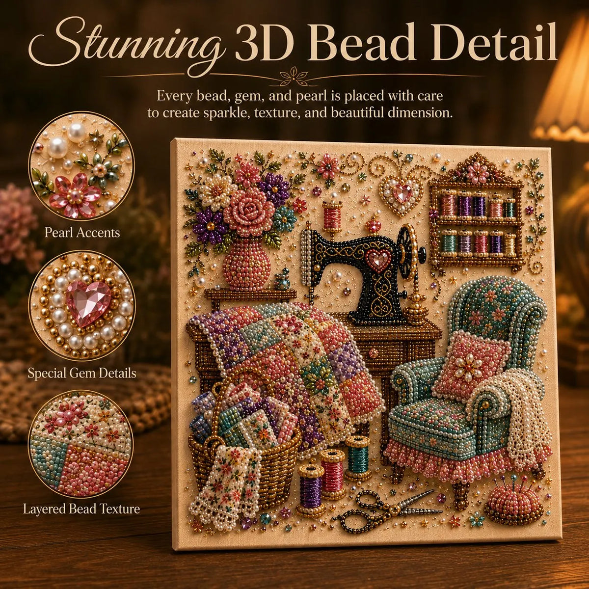 ⏳ Last Day 49% OFF – ✨Beginner-Friendly Premium 3D Pearl Cozy Room Diamond Painting Art Kit Collection | Complete Kit with All Tools & Step-by-Step Guide Included 💕
