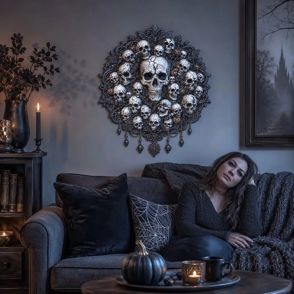 🦇 Gothic Halloween Wall Art Collection | Metal Skull, Ghost & Bat Decor with 3D Visual Effect for Haunted Wall Displays 🎃