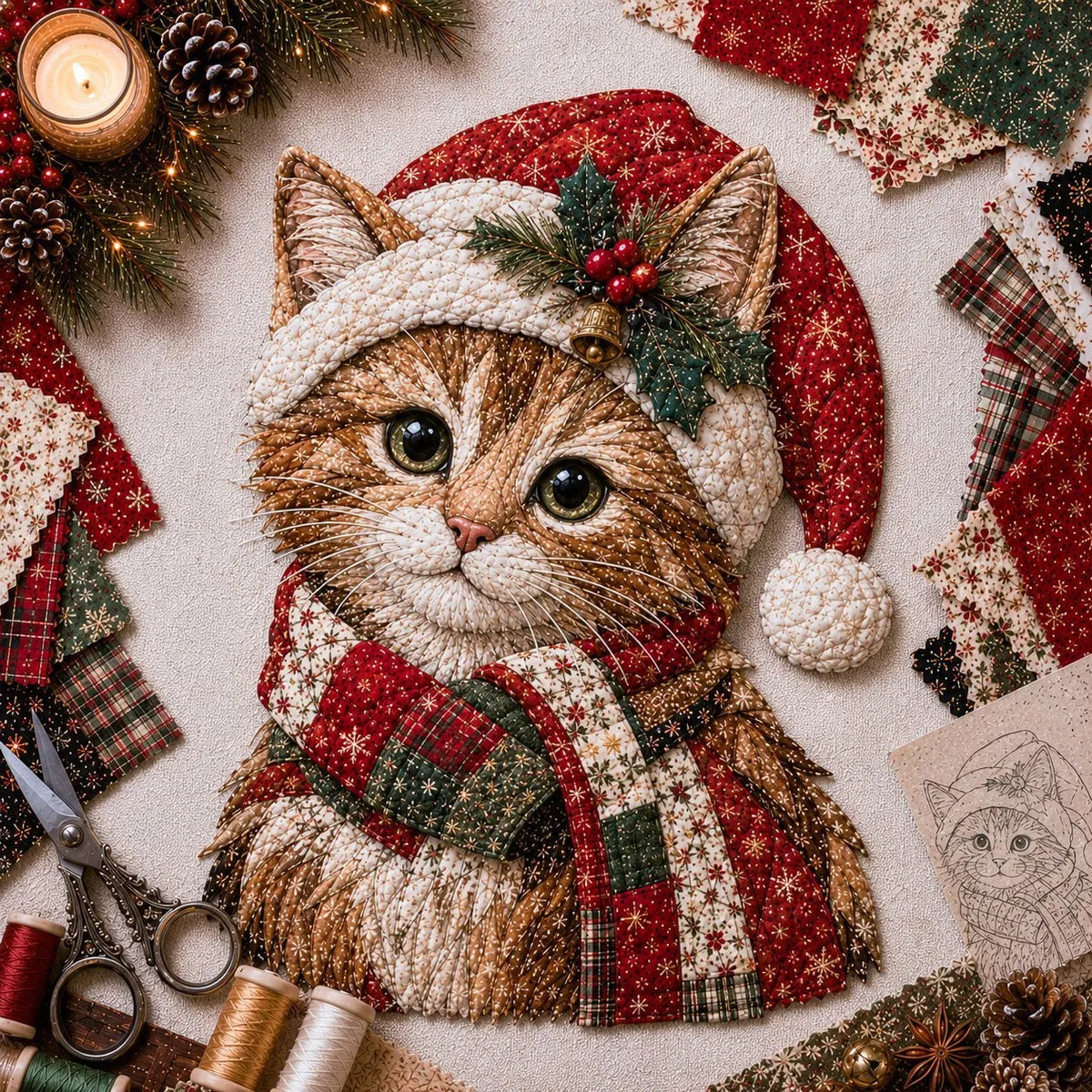 🎄 DIY Christmas Fabric Wall Hanging Kit | Create Your Own Quilted Santa, Angel & More | Cozy Holiday Door Decor for Home & Gift Giving 🎅