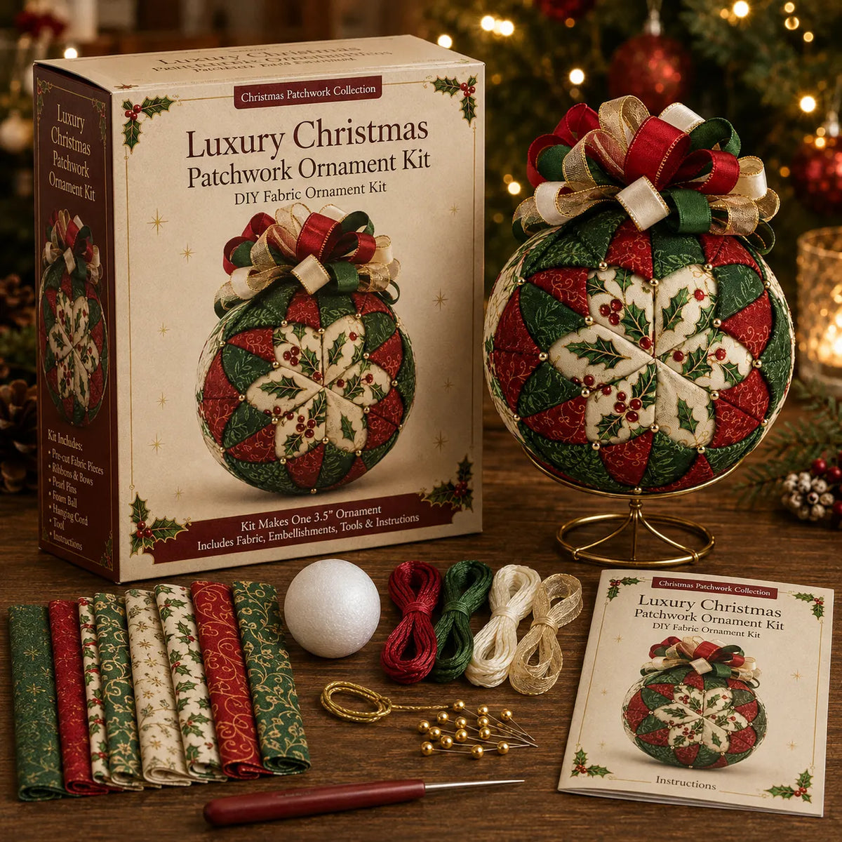 ⏳Only Today BUY 3 GET 1 FREE🔥49% OFF –  DIY Christmas Patchwork Ornament Kit