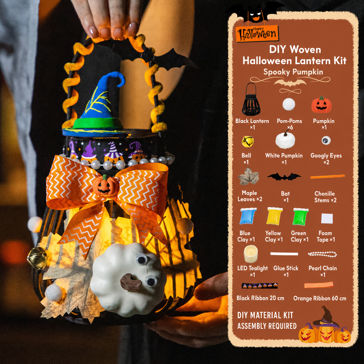 DIY Light-Up Halloween Trick-or-Treat Basket Kit Let Kids Create the Basket They’ll Proudly Carry on Halloween Night! 🎃