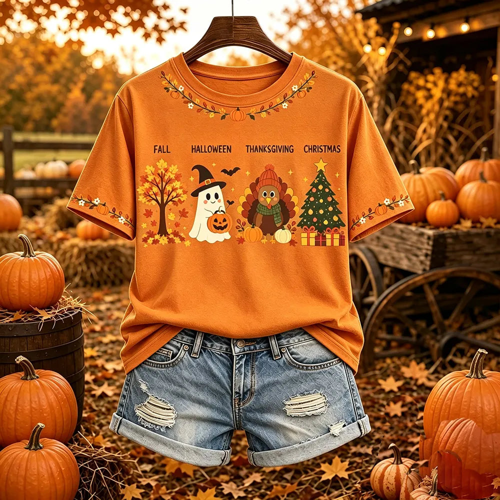 Women's I'm Ready For The 'ber Months Print Short-sleeved T-shirt