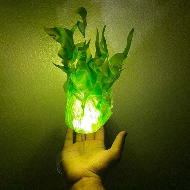 🔥 Floating Magic Fireball LED Light Prop, 4 Colors Fake Flame Illusion Halloween Cosplay Photo Decor