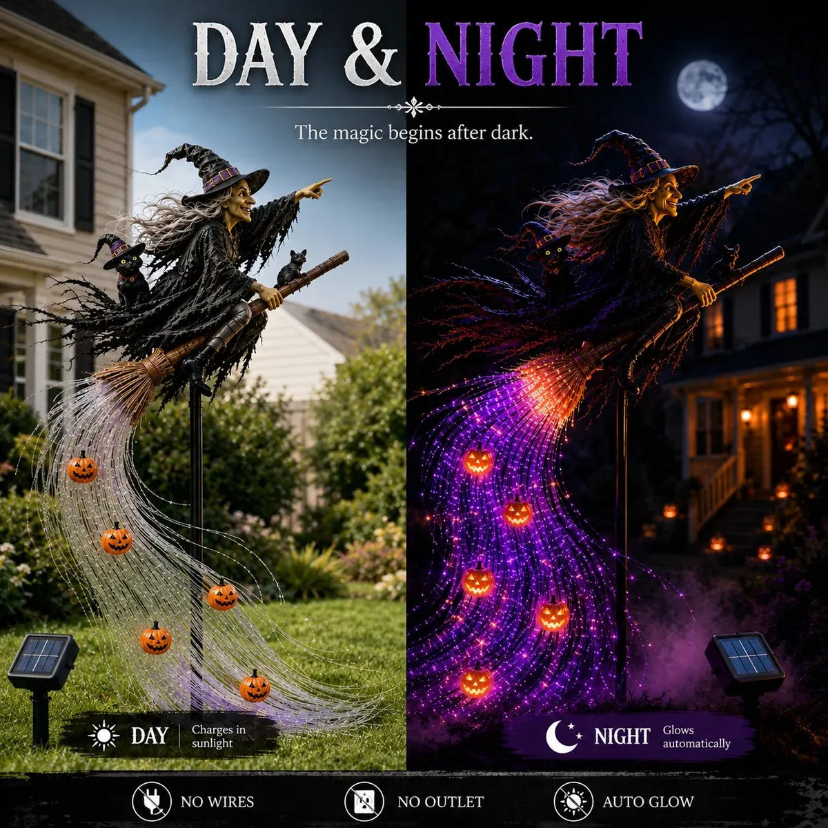 🔥Buy 2 Get 20% OFF🔥🎃 HALLOWEEN MAGIC SALE  49% OFF - Witch’s Magic Trail ✨ Solar Fiber Optic Yard Light