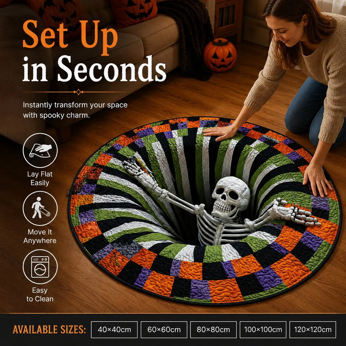 💀 Step Into the Scare — Turn Your Floor into a 3D Halloween Trap! 🎃