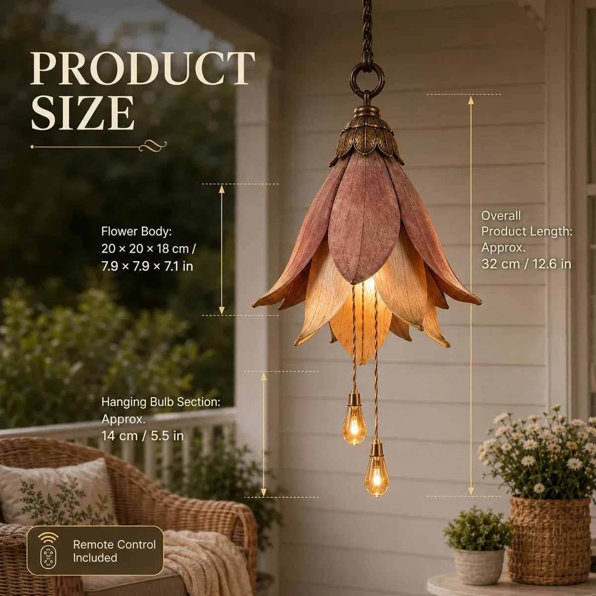 🌸🏠Vintage Hanging Flower Lights – Warm Glow Garden & Patio Decor