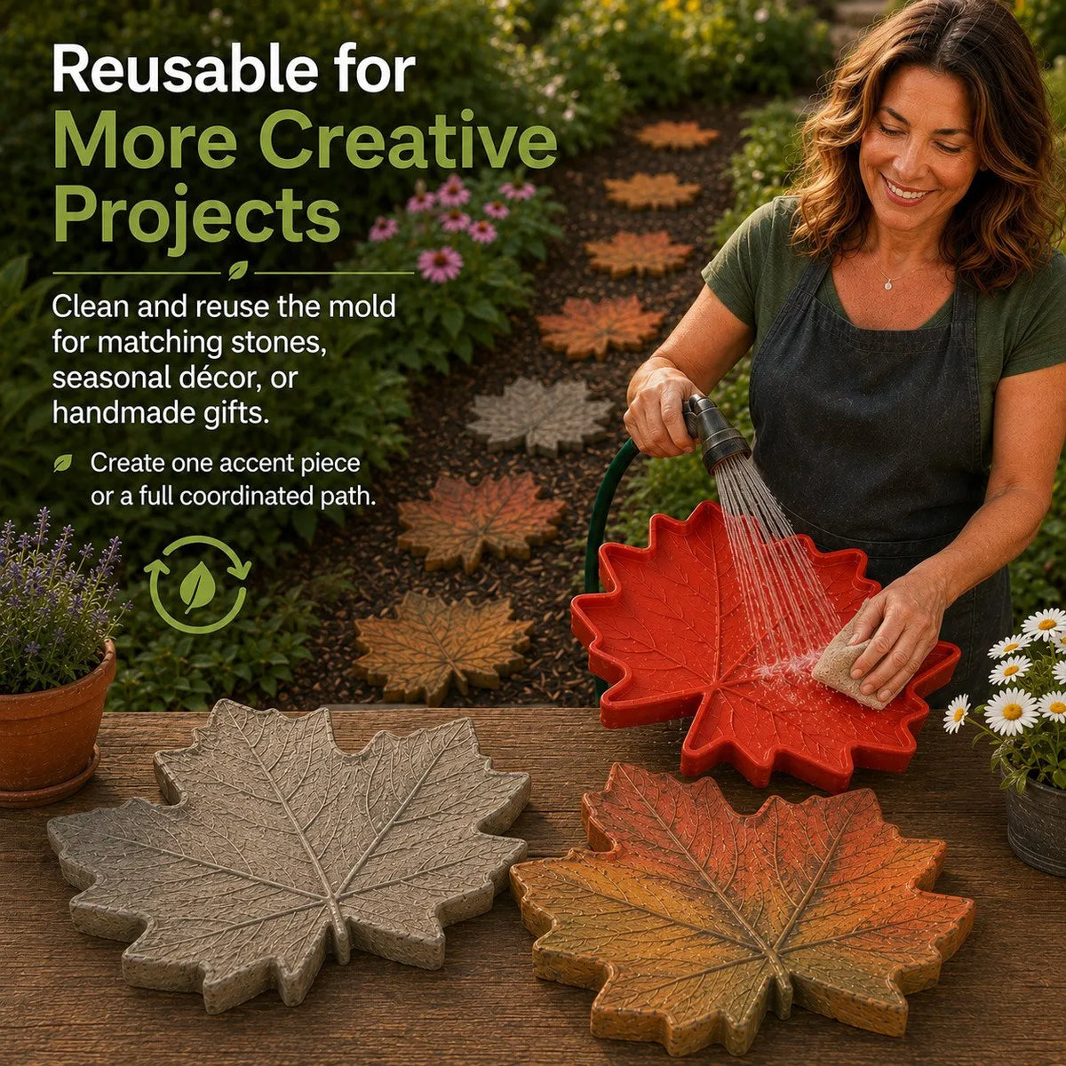 💥 LAST DAY 49% OFF – 🌿 Reusable Decorative Garden Stepping Stone Mold – Make Your Garden Truly One of a Kind (📦 Buy 2, Get Free Shipping)