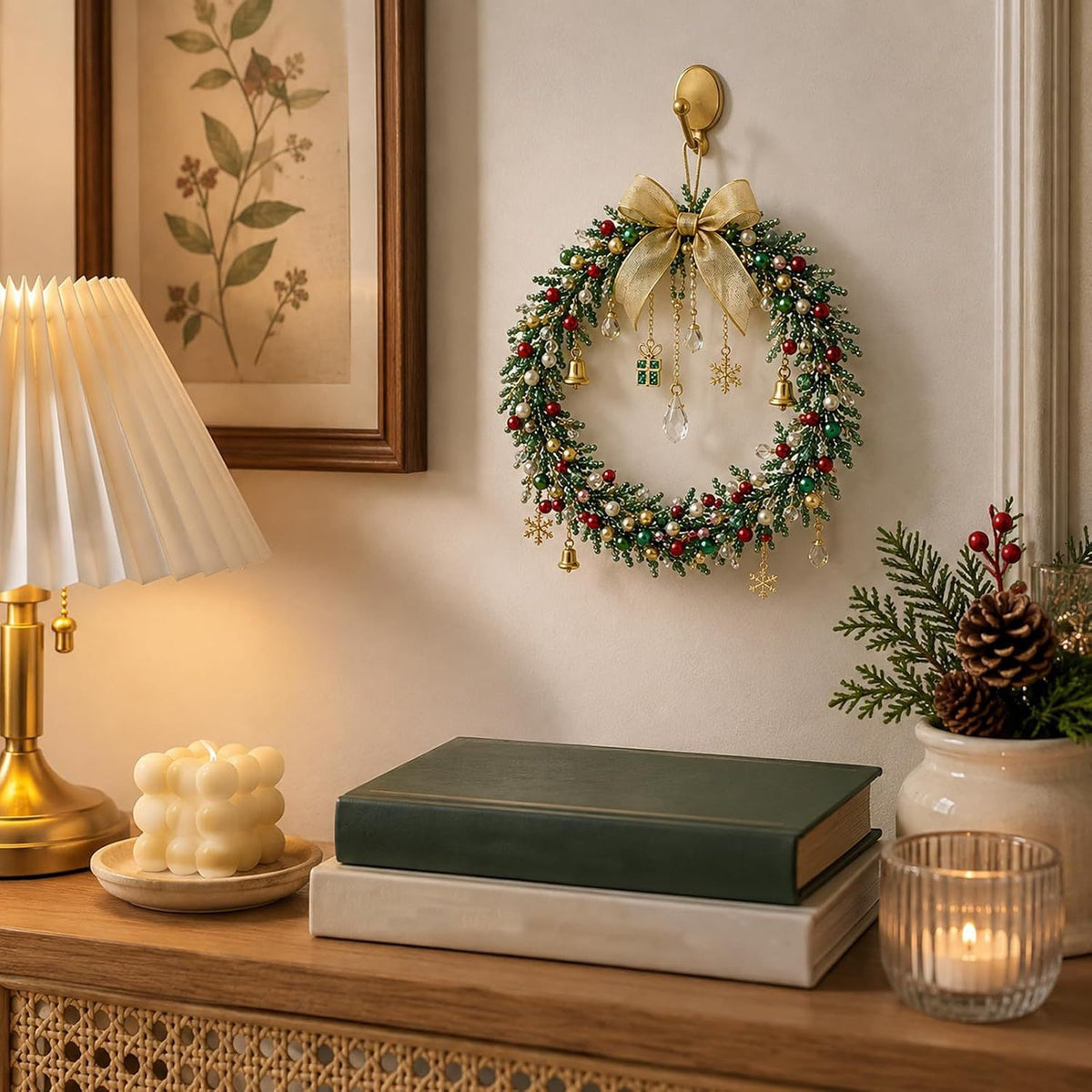 🎄DIY Beaded Christmas Wreath Kit – Handmade Holiday Wreath