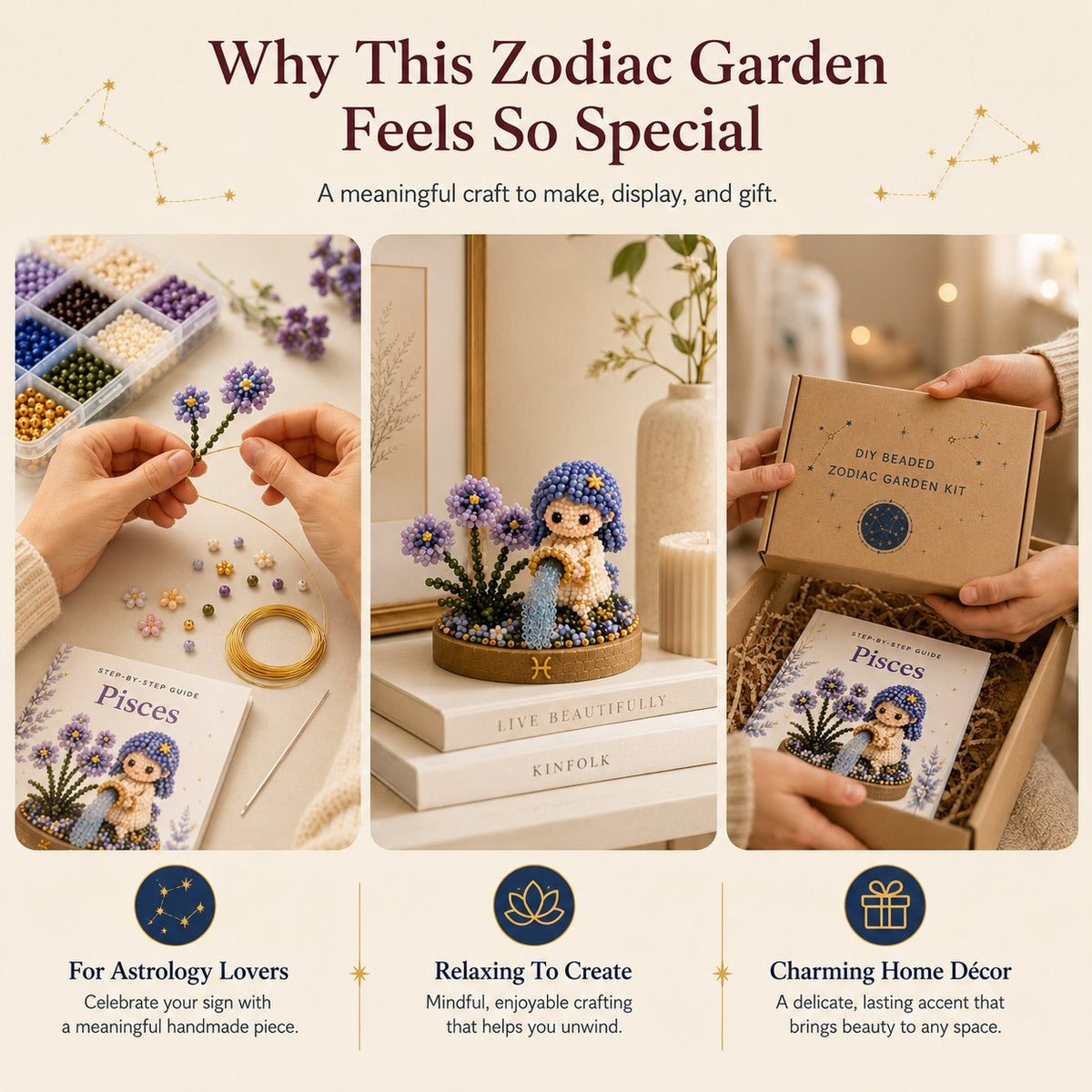 12 Zodiac Signs DIY Beaded Garden Craft Kit