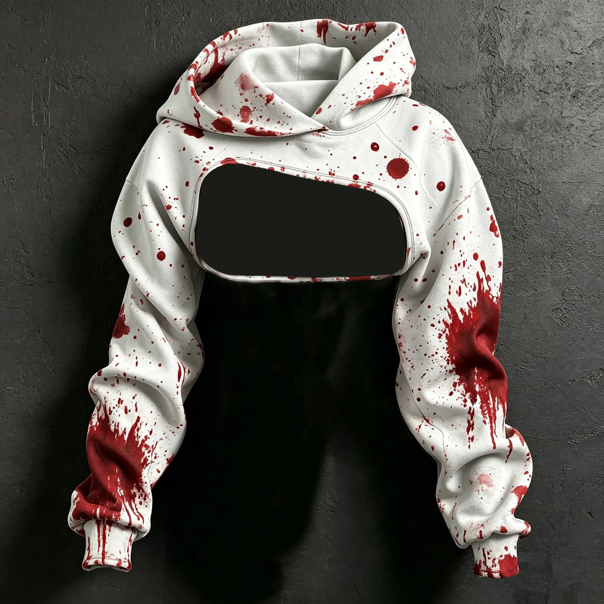 Women's Retro Halloween Bloodstain "i'm Ok It's Not My Blood" Print Hoodie Two-piece Set