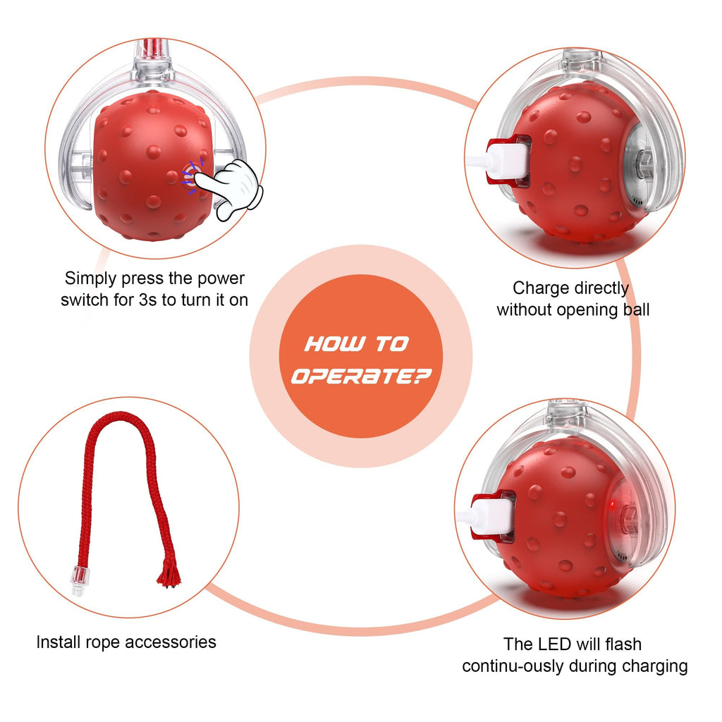 Interactive Cat & Dog Teaser Toy with Extra Tails & Rolling Ball