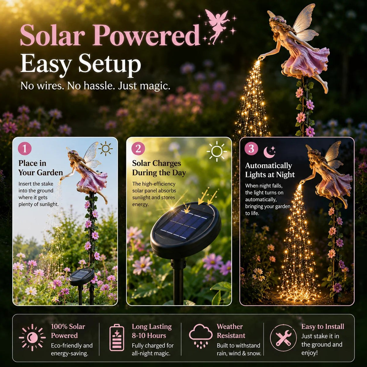 🌸🔥Today 49% OFF🧚‍♀️Fairy Sprinkling Magic Dust Garden Light