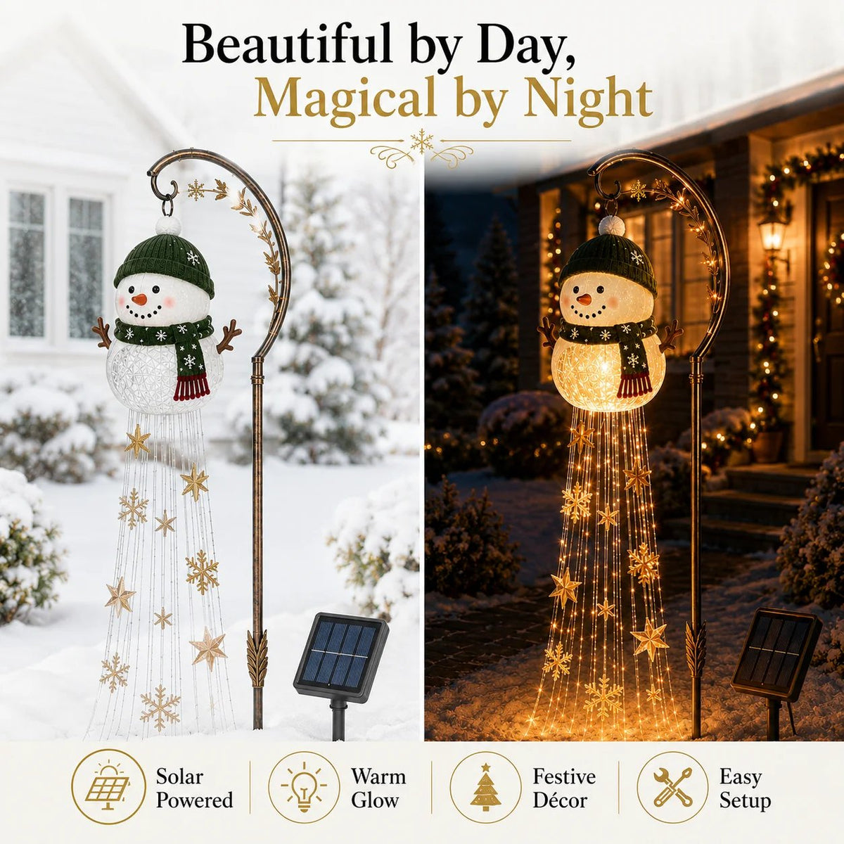 🔥Buy 2 Get 20% OFF🔥☃️ Snowman Sparkle CascadeTM Solar Garden Light