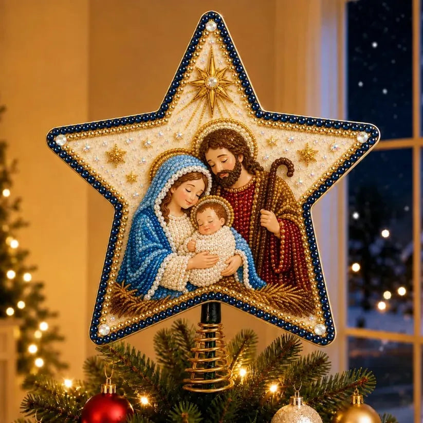 ⭐ Christian Faith Pearl Diamond Art Christmas Tree Topper Kit