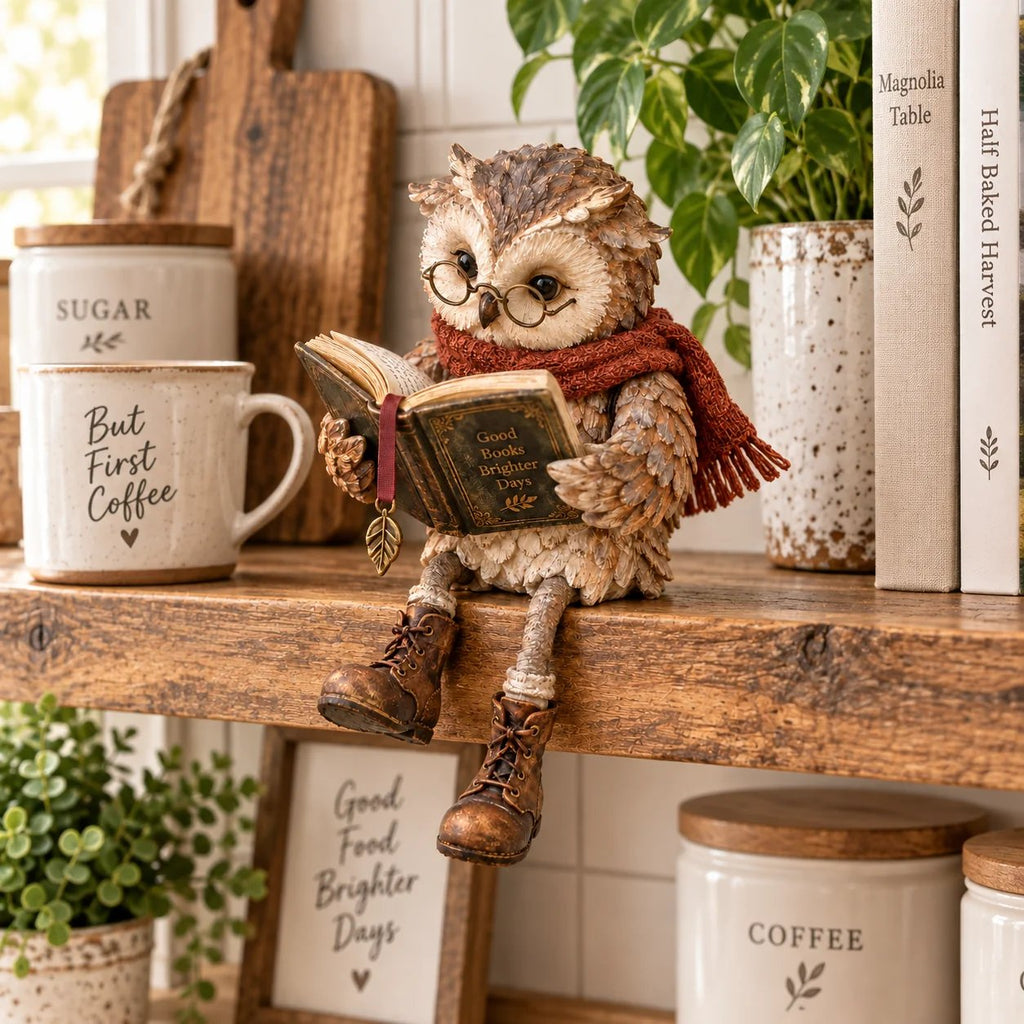 🎄LAST DAY 49% OFF -🦉 Reading Owl Figurine