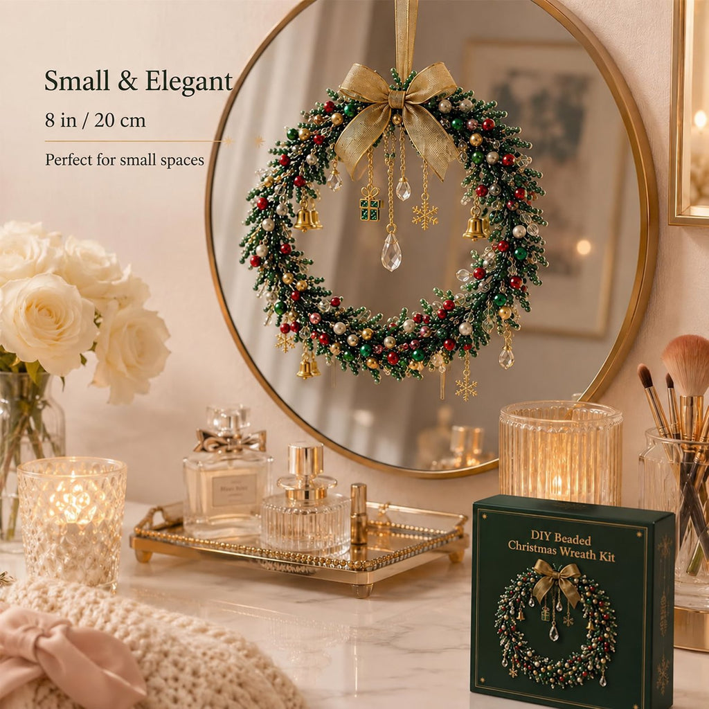 🎄DIY Beaded Christmas Wreath Kit – Handmade Holiday Wreath