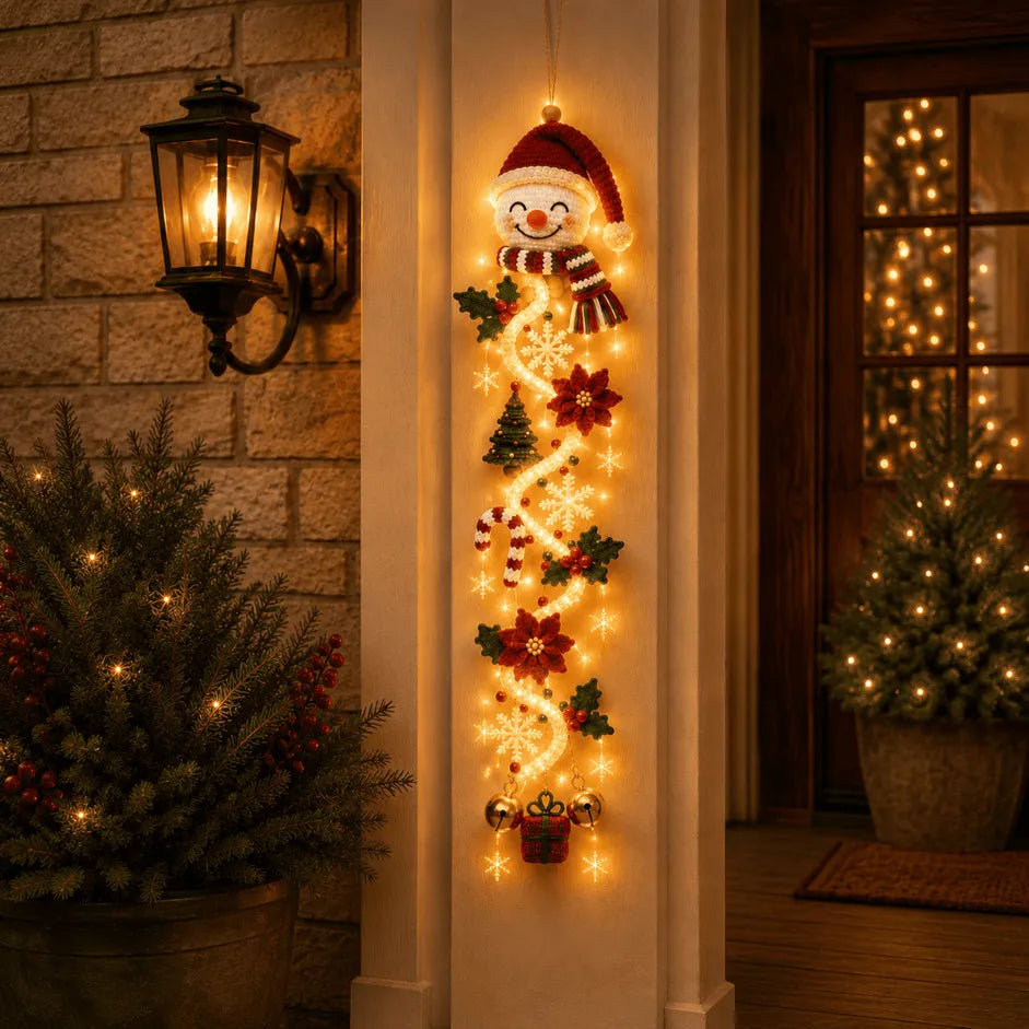🎅 Décoration de porte de Noël lumineuse