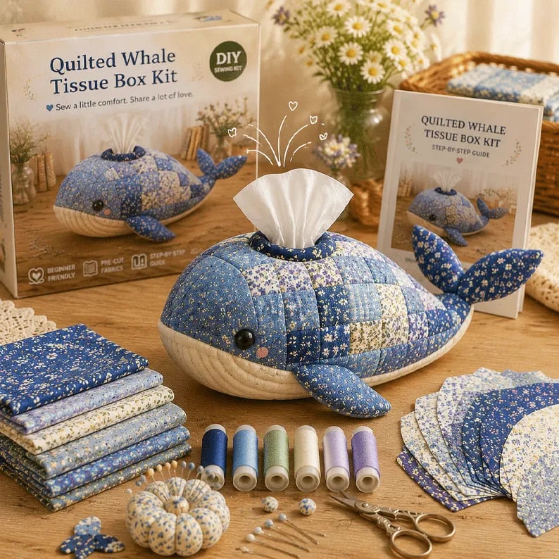 🧵 DIY Ocean Animal Tissue Box Sewing Kit – Fun Animal & Ocean Friends! 🌟