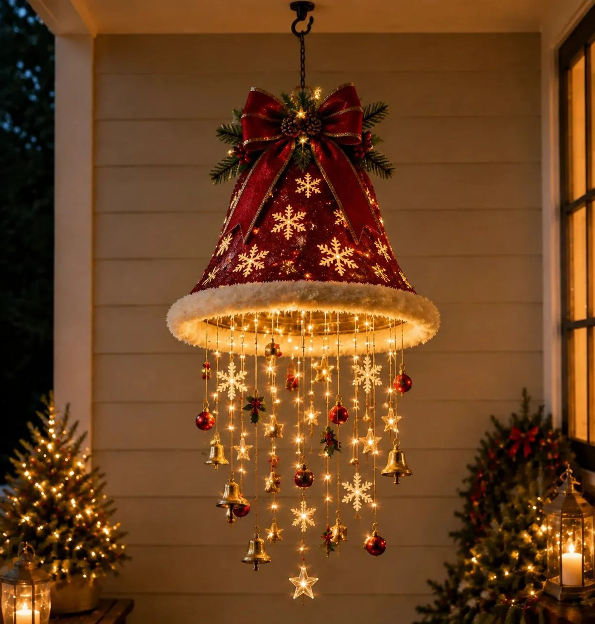 🔥HOT SALE 49% OFF🎅 Lighted Santa Hat Hanging Chandelier 🎄 | 5 Styles Warm LED Christmas String Light | Indoor Outdoor Porch Holiday Decor Gift