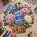 🌸🧵 Premium Floral Basket Patchwork DIY Kit | High-Quality Layered Fabric Bouquet with Raised Petals & Woven Basket Details ✨