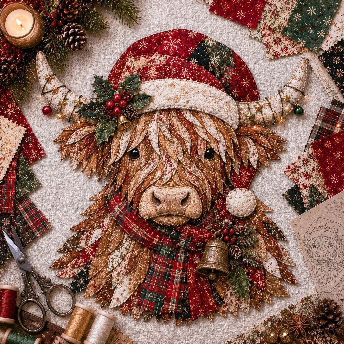 🎄 DIY Christmas Fabric Wall Hanging Kit | Create Your Own Quilted Santa, Angel & More | Cozy Holiday Door Decor for Home & Gift Giving 🎅