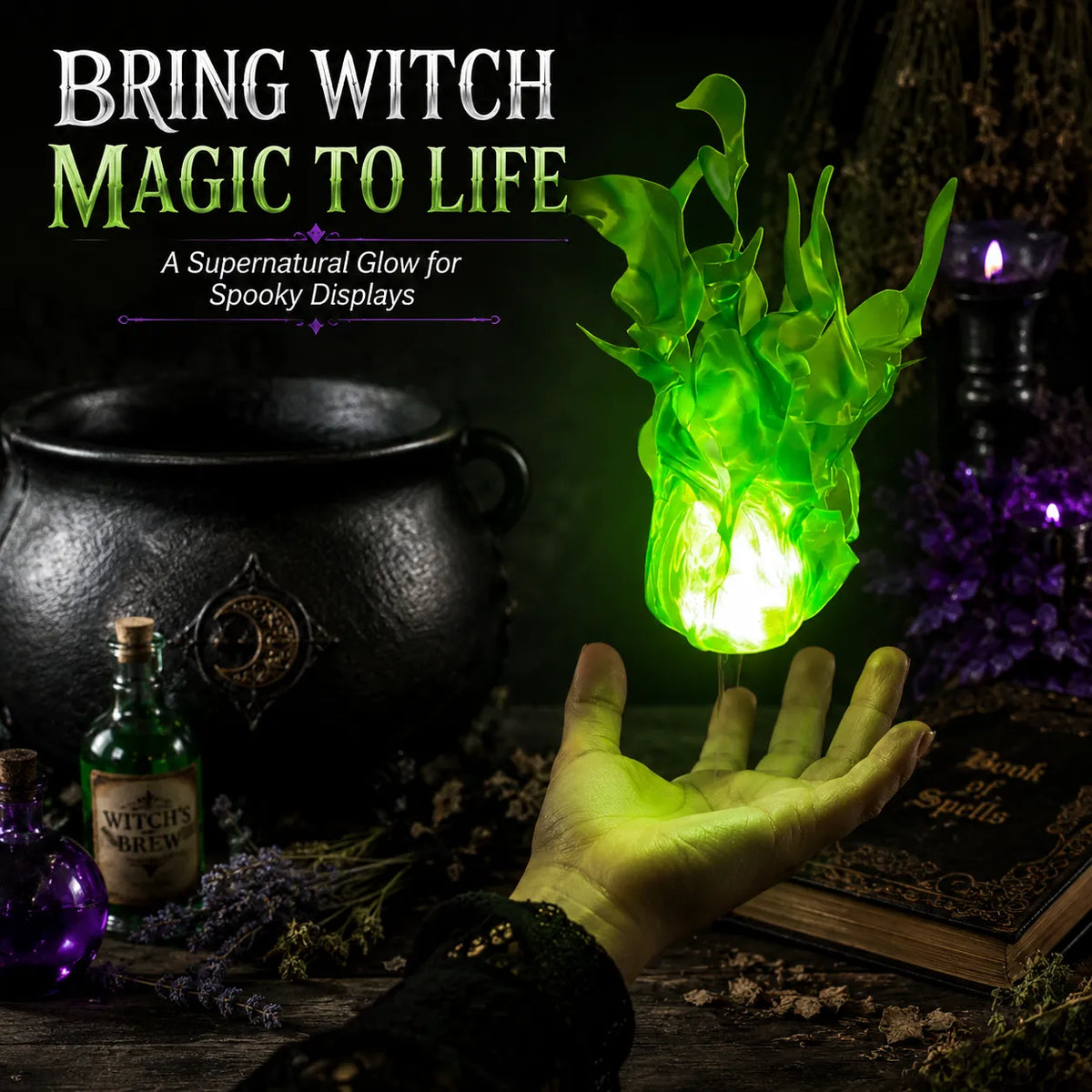 🔥 Floating Magic Fireball LED Light Prop, 4 Colors Fake Flame Illusion Halloween Cosplay Photo Decor