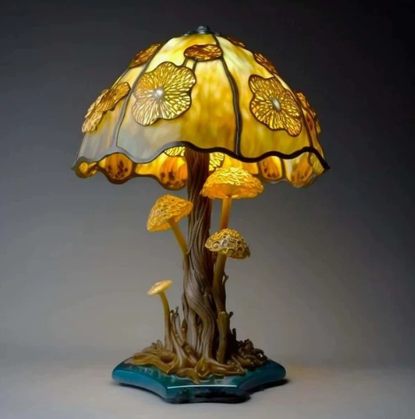 Magic LED Seven‑Color Mushroom Lamp Ornament, Creative Resin Home Decor, USB Powered Luminous Decoration