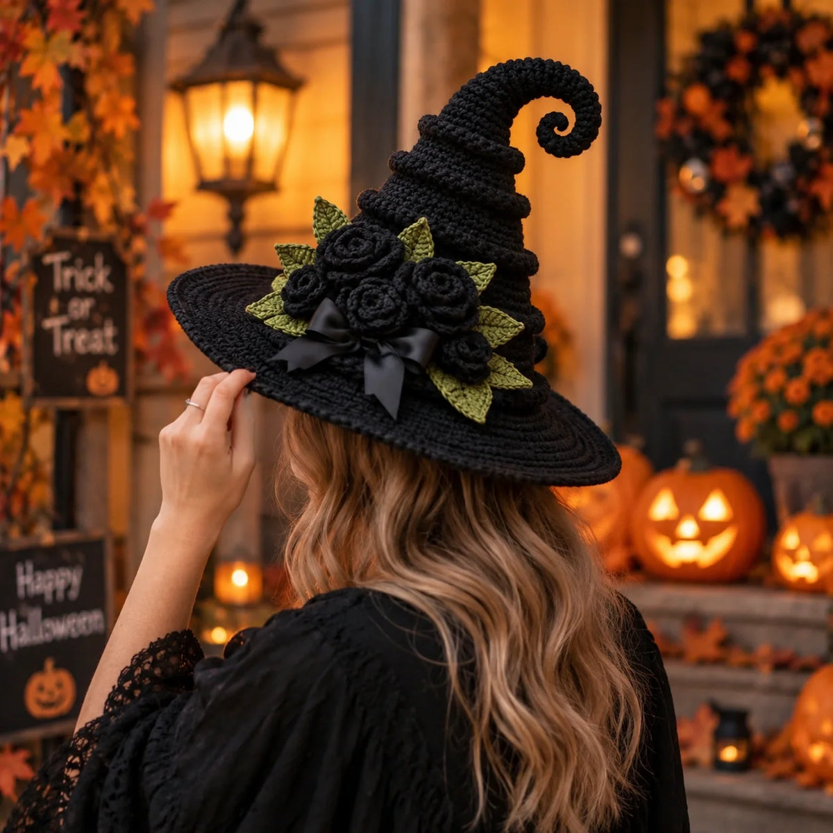 Witch Hat Crochet Pattern - Halloween Spiral Hat