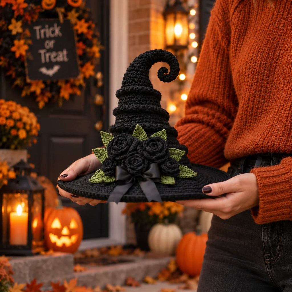 Witch Hat Crochet Pattern - Halloween Spiral Hat