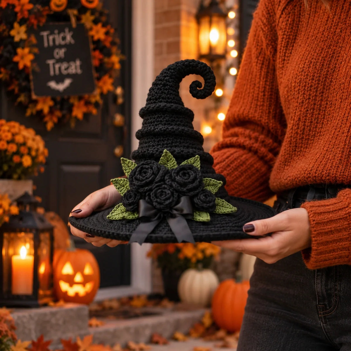 Witch Hat Crochet Pattern - Halloween Spiral Hat