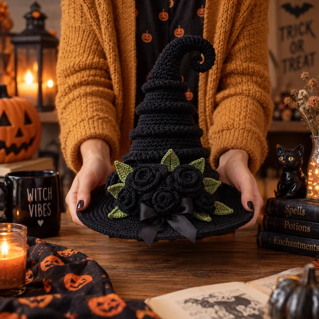 Witch Hat Crochet Pattern - Halloween Spiral Hat