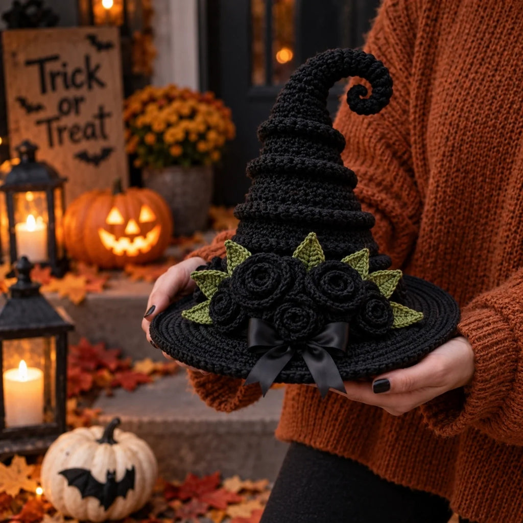 Witch Hat Crochet Pattern - Halloween Spiral Hat