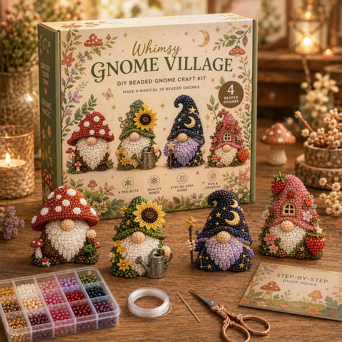Mini 3D Beaded Animal DIY Kit — 8 Adorable Craft Sets