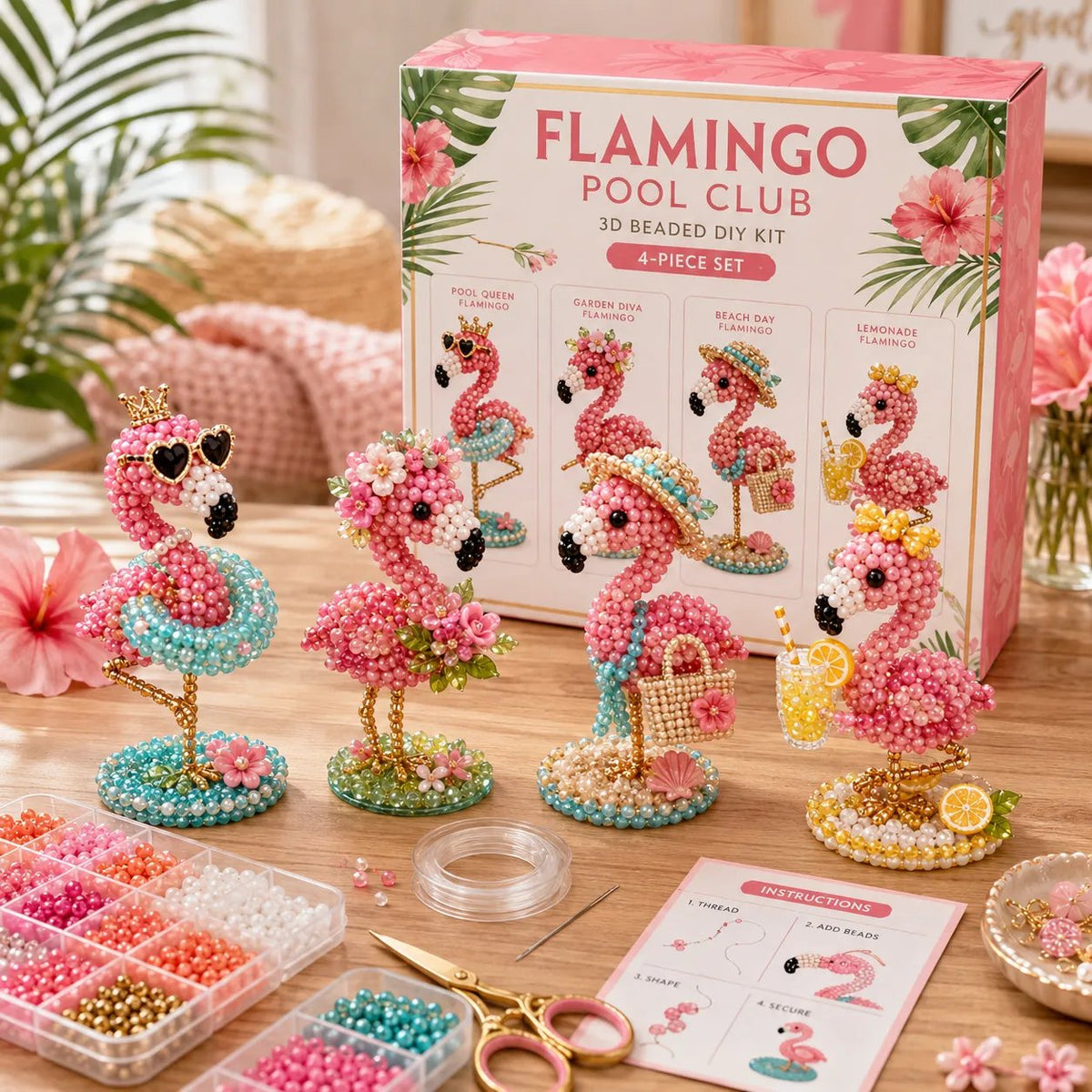 Mini 3D Beaded Animal DIY Kit — 8 Adorable Craft Sets