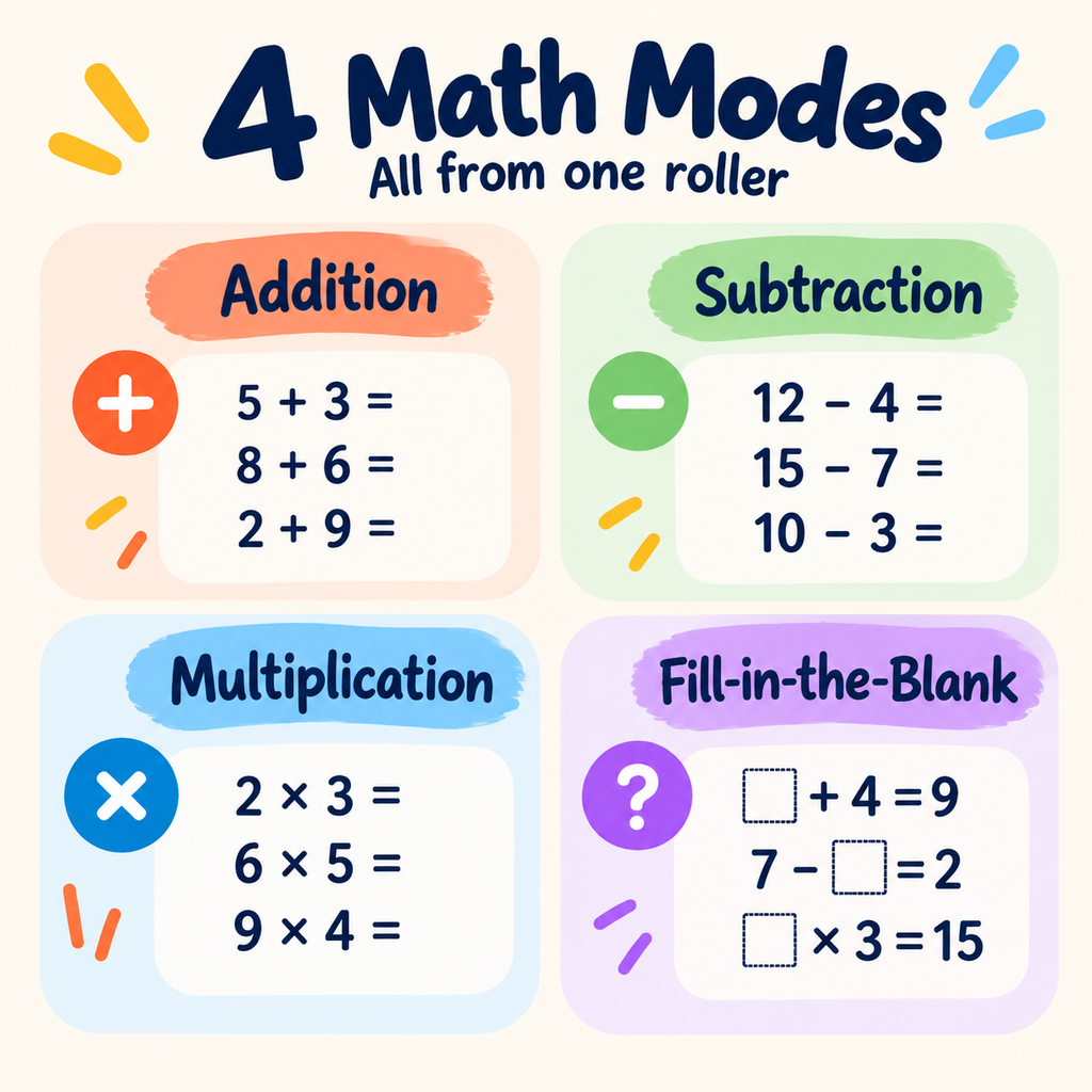 4 in 1 Math Practice Stamp