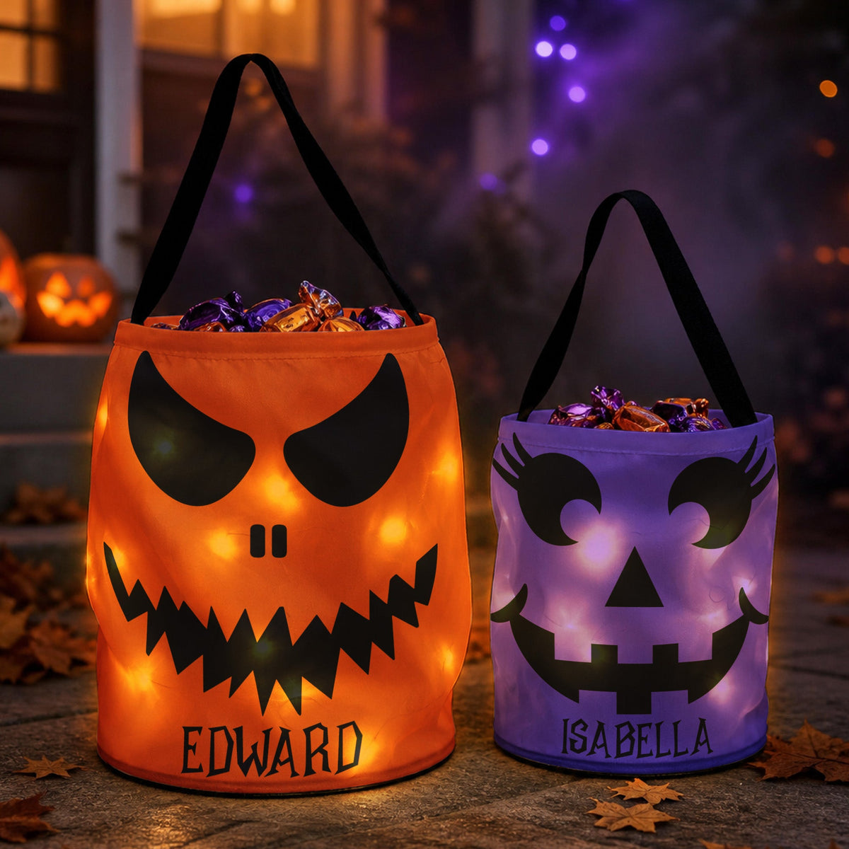 Halloween Candy Bag For Kids Scary Pumpkin Face