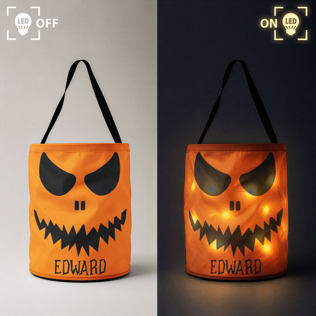 Halloween Candy Bag For Kids Scary Pumpkin Face