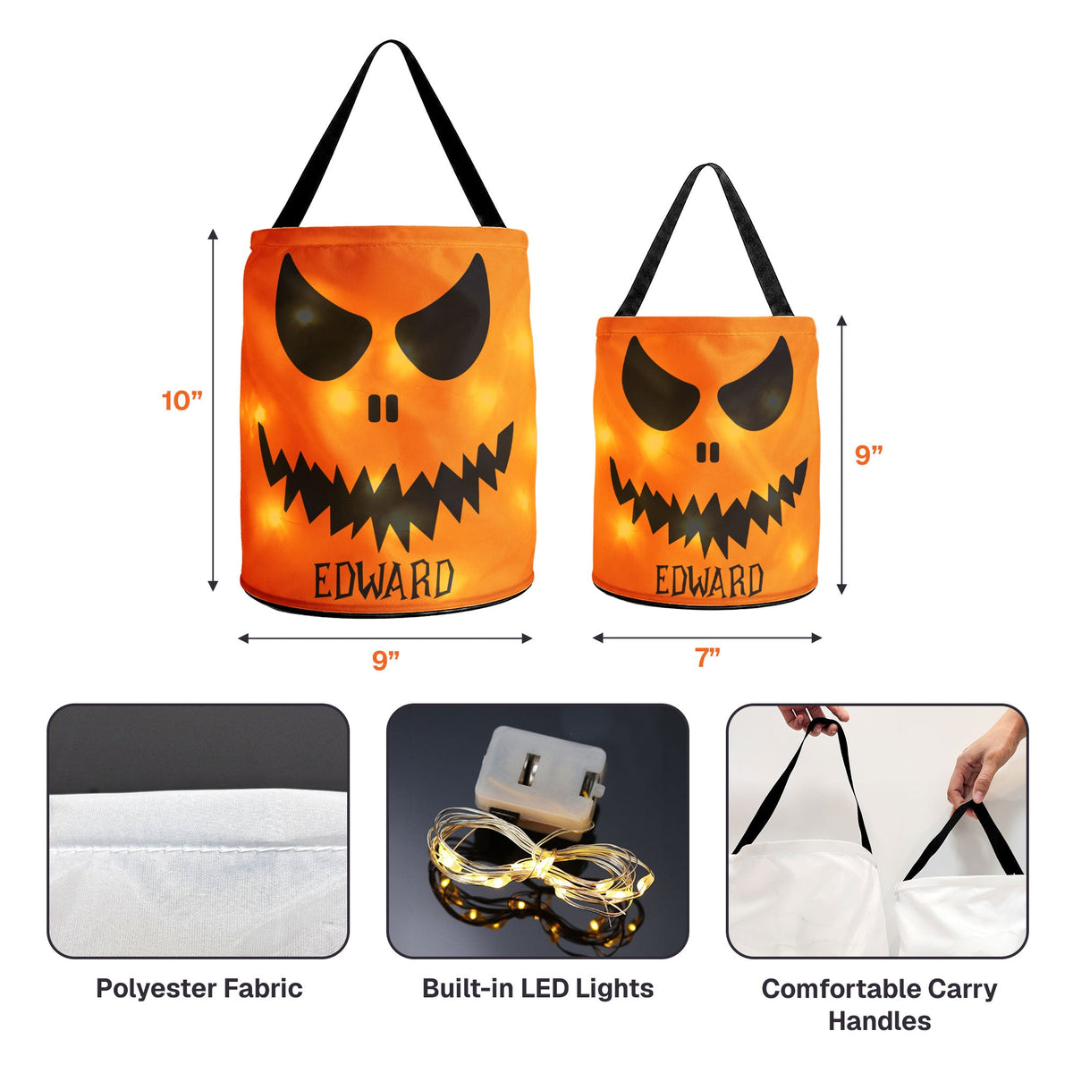 Halloween Candy Bag For Kids Scary Pumpkin Face
