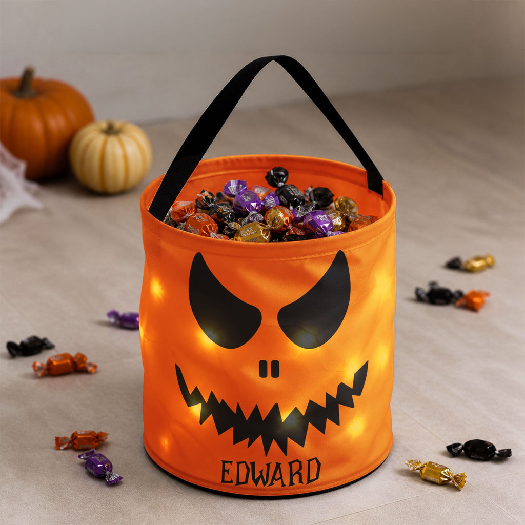 Halloween Candy Bag For Kids Scary Pumpkin Face