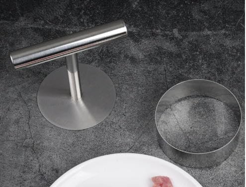 Manual Burger Patty Press,Stainless Steel Burger Press,Burger Patty Maker Round Patty Mold Non-Stick Patty Maker,Uniform Round Patties for Grilling, Meal Prep & Home Cooking