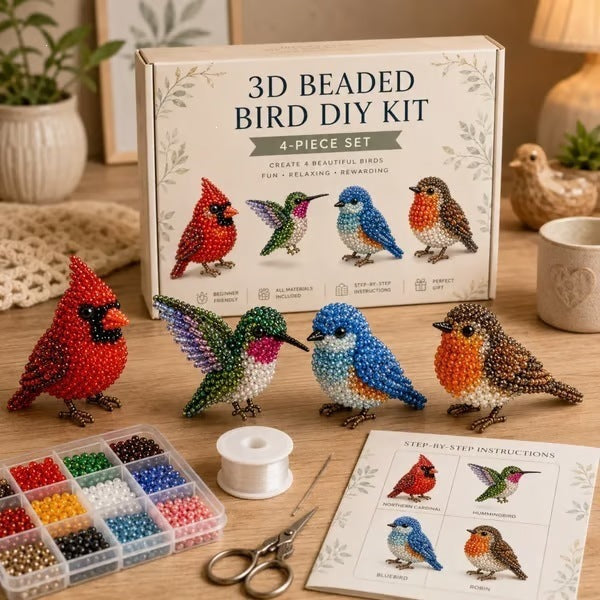 Mini 3D Beaded Animal DIY Kit — 8 Adorable Craft Sets