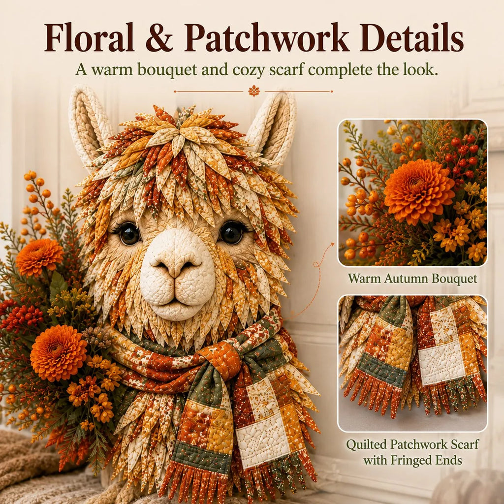 ⏳ Last Day 49% OFF – 🦙 Beginner-Friendly Autumn Alpaca DIY Wall Hanging Kit | Complete Kit with Pre-Cut Fabrics, Stitching Supplies & Step-by-Step Guide Included 🍂💕