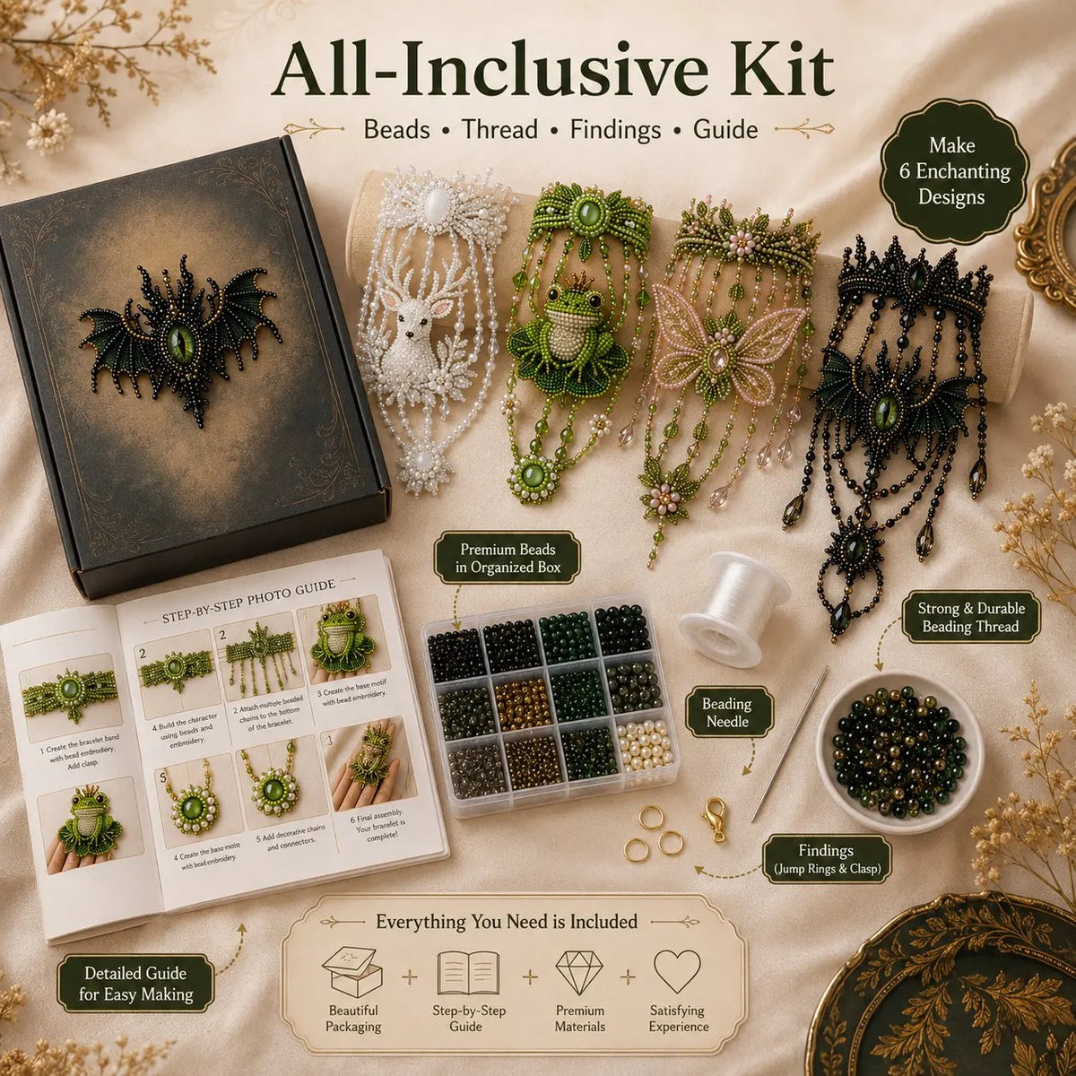 ✨Enchanted Forest DIY Beaded Hand Bracelet Kit,