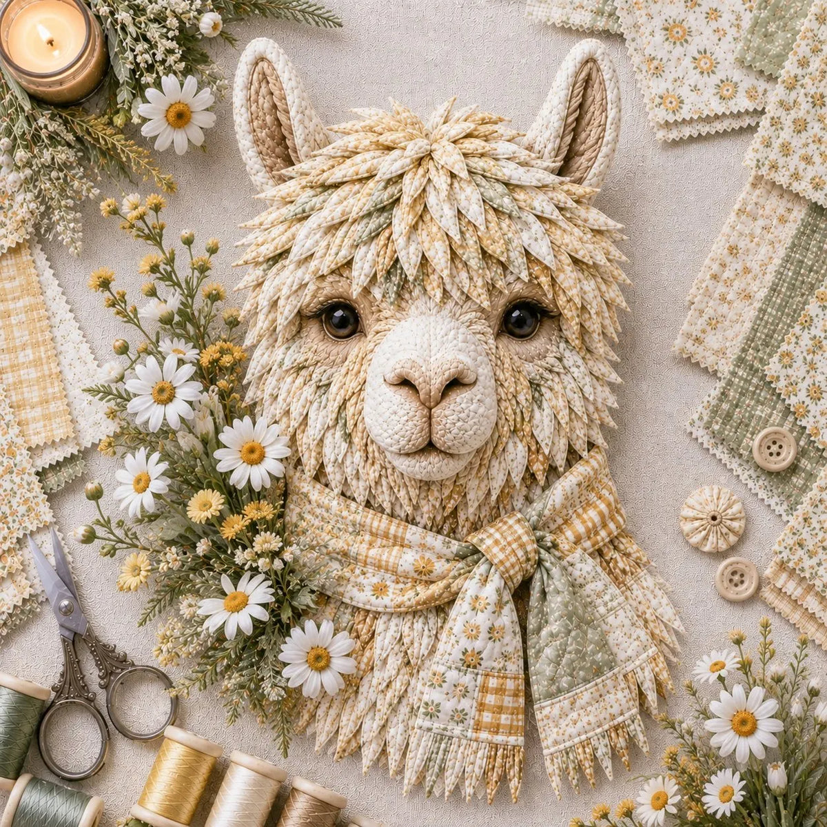 ⏳ Last Day 49% OFF – 🦙 Beginner-Friendly Autumn Alpaca DIY Wall Hanging Kit | Complete Kit with Pre-Cut Fabrics, Stitching Supplies & Step-by-Step Guide Included 🍂💕