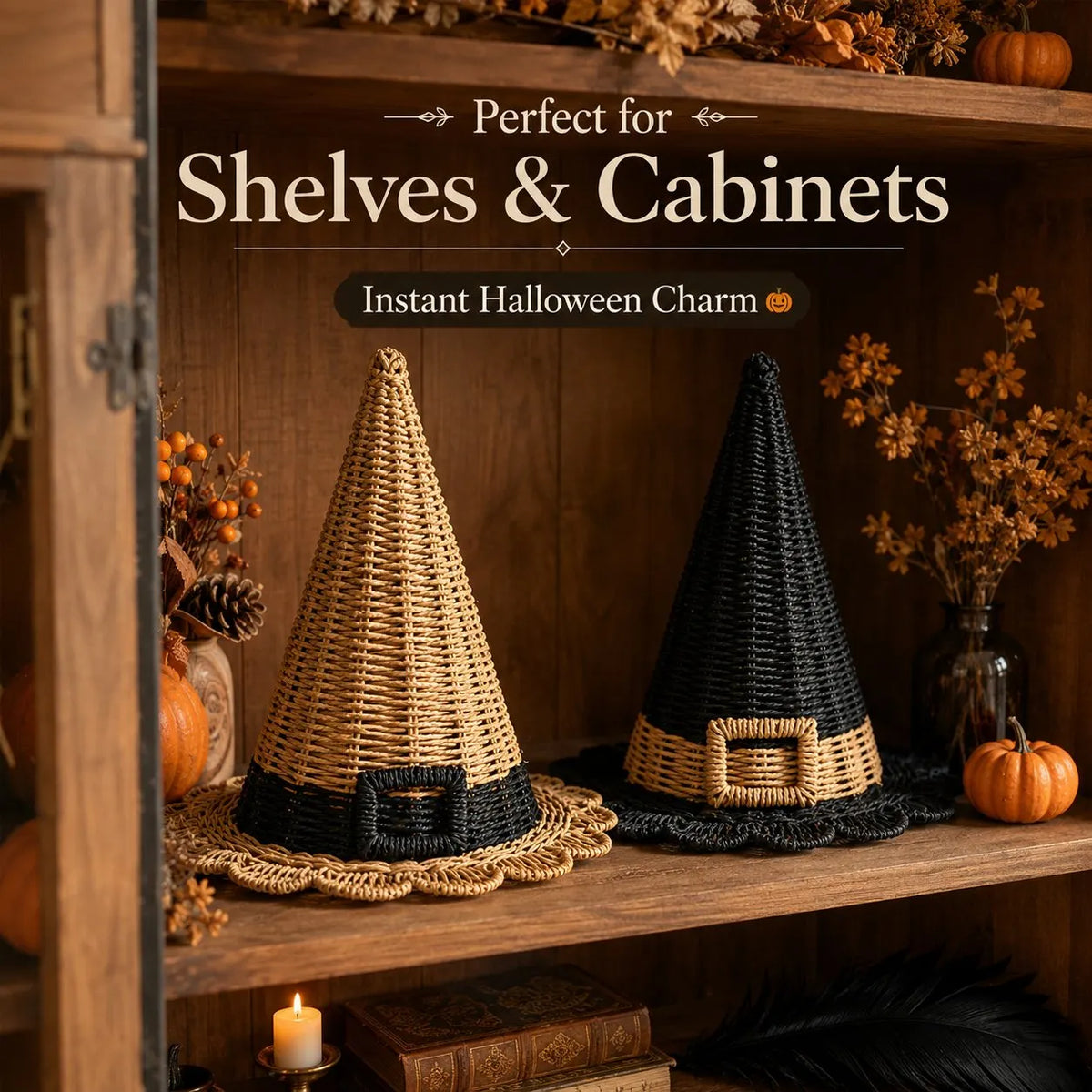 🧙‍♀️ Handwoven Paper-Rope Witch Hat — Add Rustic Magic to Halloween! 🎃