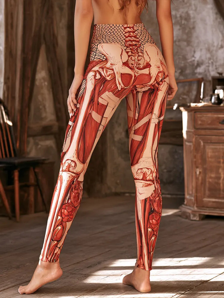 Women's Halloween Human Muscle Anatomy Art Comfortable Leggings