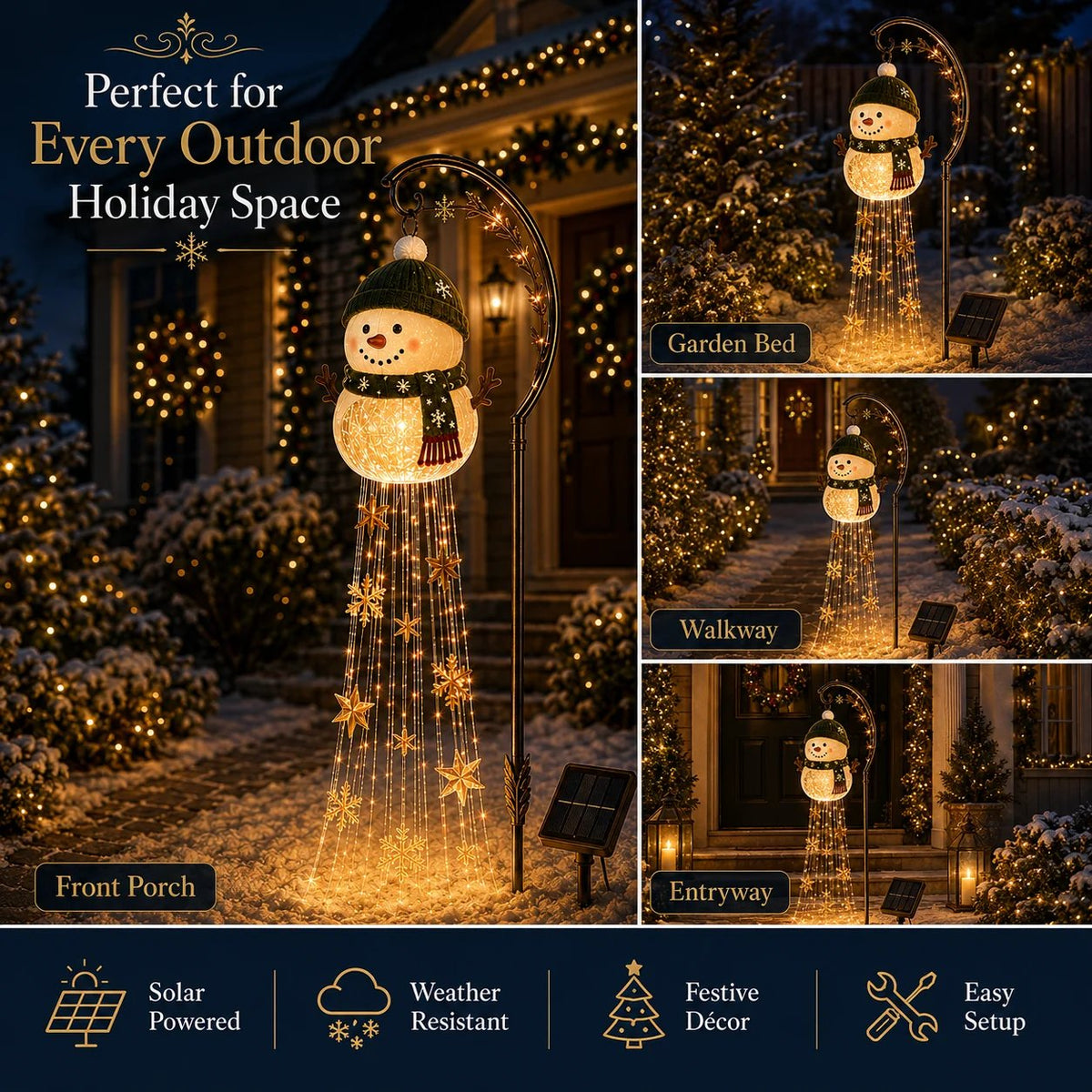 🔥Buy 2 Get 20% OFF🔥☃️ Snowman Sparkle CascadeTM Solar Garden Light
