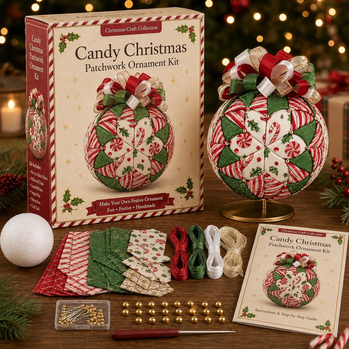 ⏳Only Today BUY 3 GET 1 FREE🔥49% OFF –  DIY Christmas Patchwork Ornament Kit