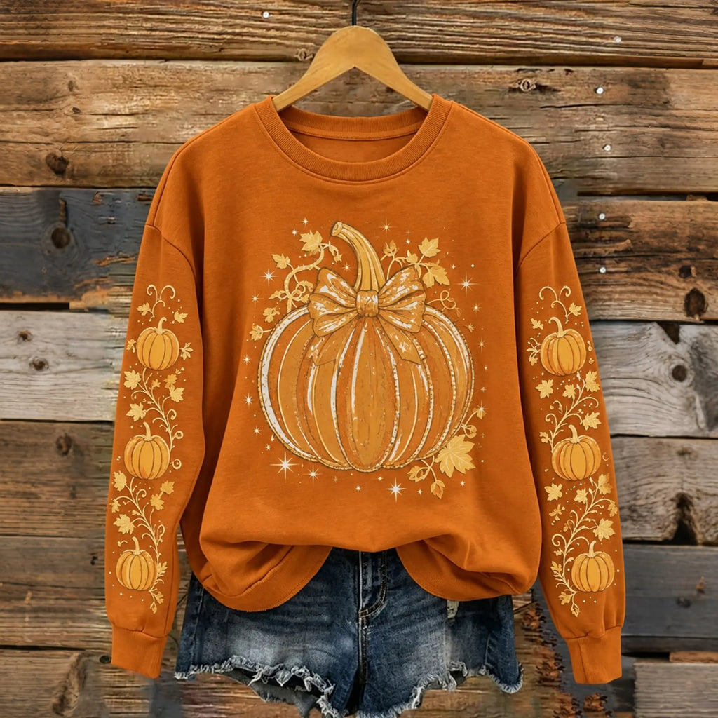 Women's Halloween Pumpkin Print Casual Sweatshirt